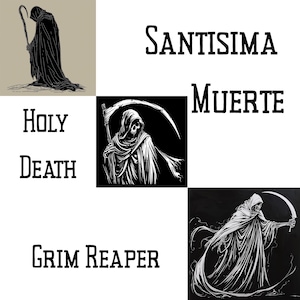 Santa Muerte, Halloween, Grim Reaper, Santisima muerte art, Santa Muerte Art, Halloween Clipart, Holy Death clipart, Death art, Shadow work
