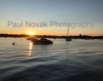 Photo Provincetown Water View - photo of Provincetown Harbor during Sunset - fine art photography