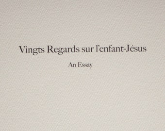 Vingt Regards sur l'enfant-Jésus