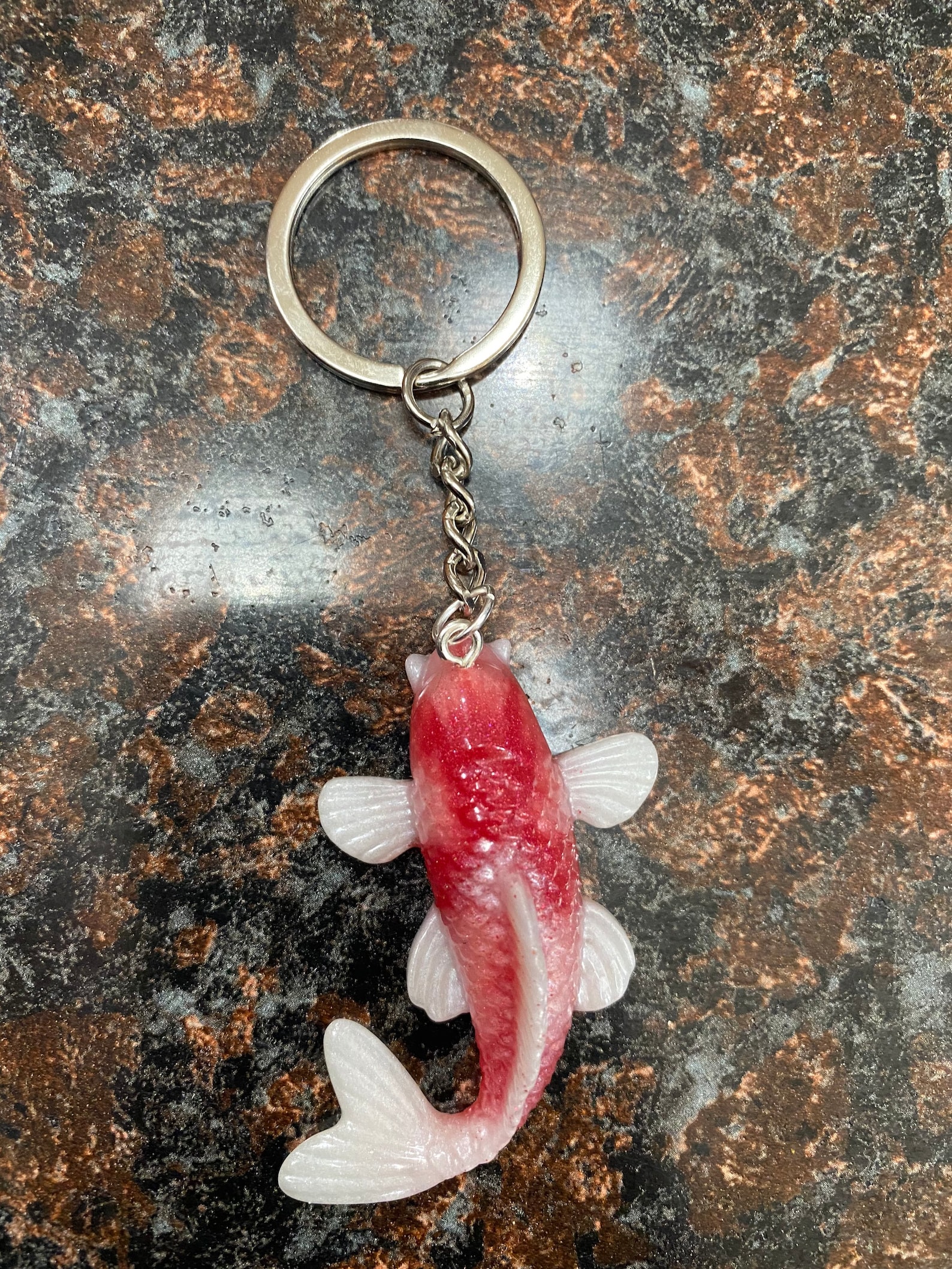 Resin Koi Fish Keychain Etsy