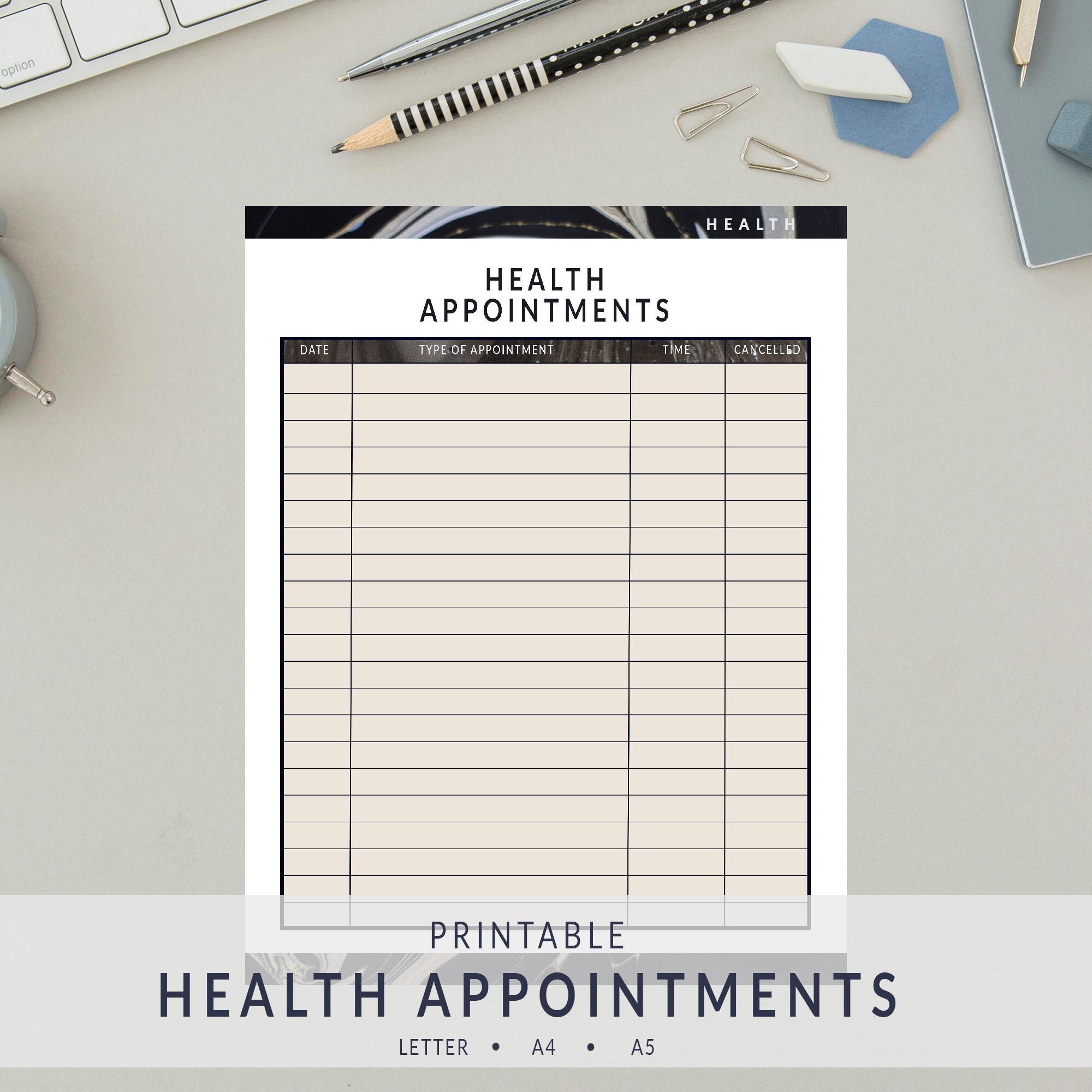 PRINTABLE Health Appointments Dental/Doctor Planner Etsy
