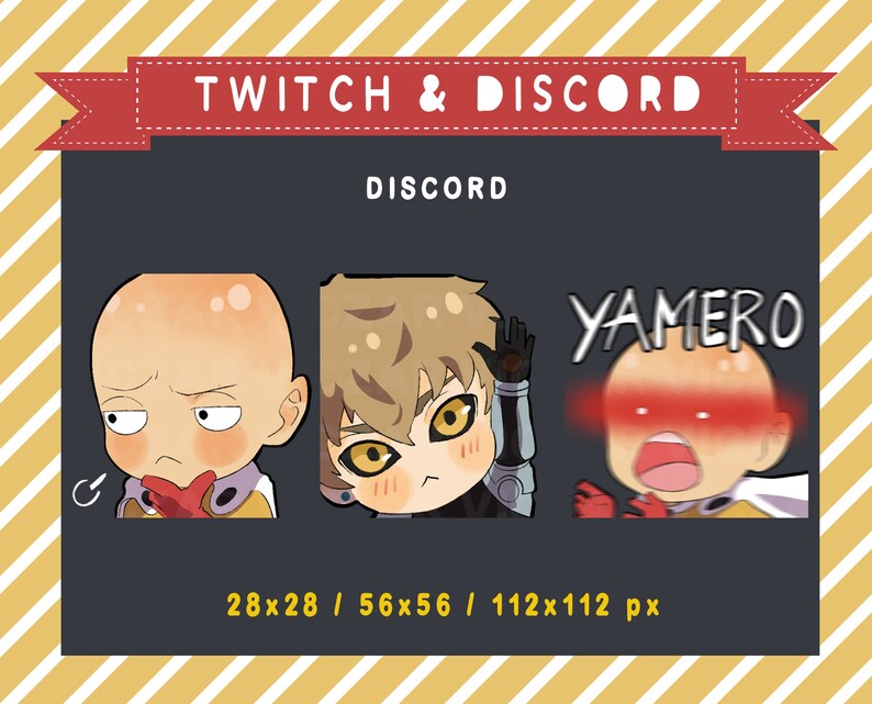 One Punch Man / Anime/ Manga / Twitch Emotes/ Discord Emoji/ Etsy India