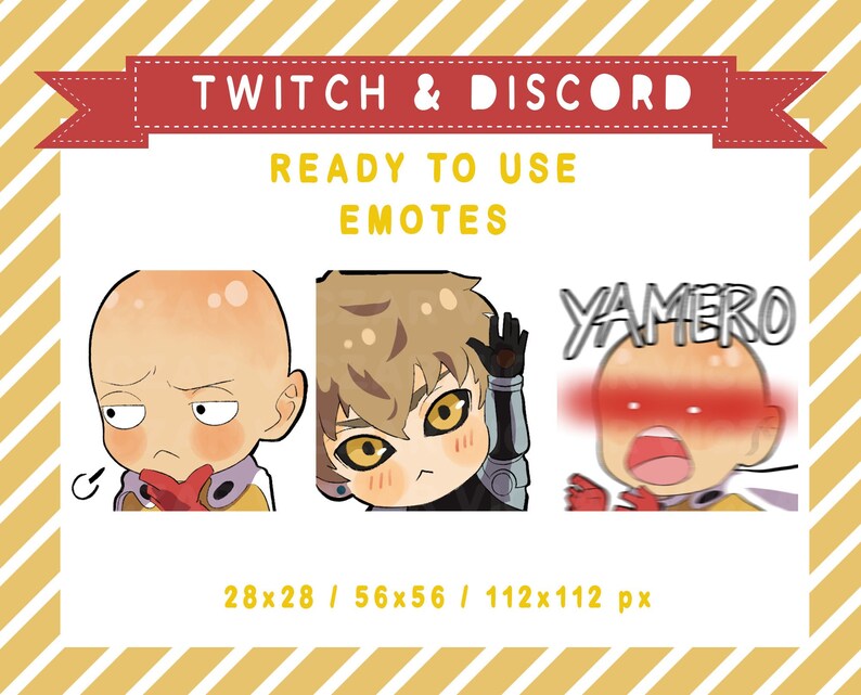 One Punch Man / Anime/ Manga / Twitch Emotes/ Discord Emoji/ Etsy India