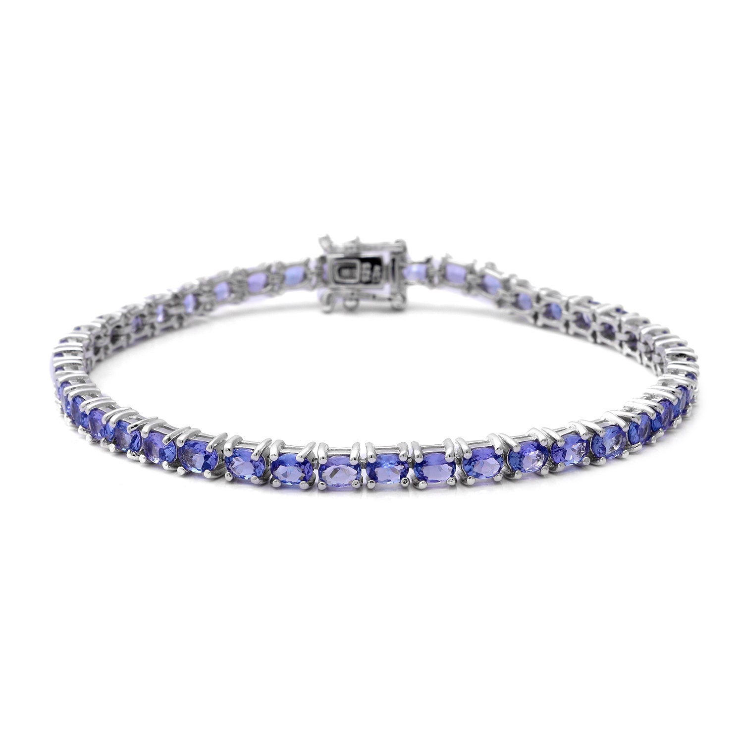 7.15 ctw Tanzanite Tennis Bracelet in Platinum Over Sterling Etsy