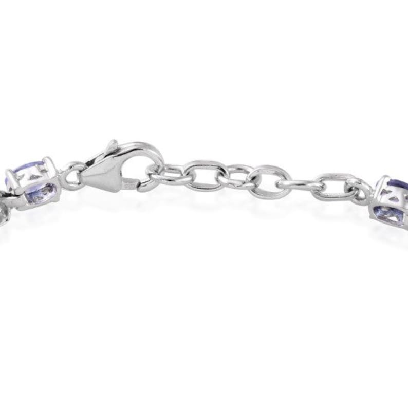7.50 In Premium AAA Tanzanite Platinum Over Sterling Silver Bracelet TGW 2.20 cts Tanzanite Jewelry Tanzanite Gemstone Gift For Her