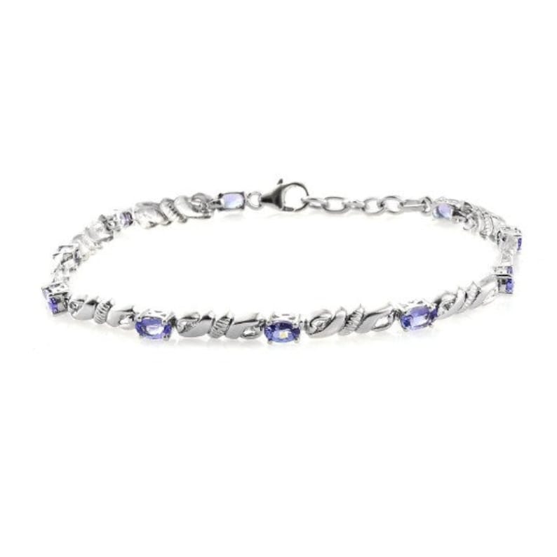 7.50 In Premium AAA Tanzanite Platinum Over Sterling Silver Bracelet TGW 2.20 cts Tanzanite Jewelry Tanzanite Gemstone Gift For Her