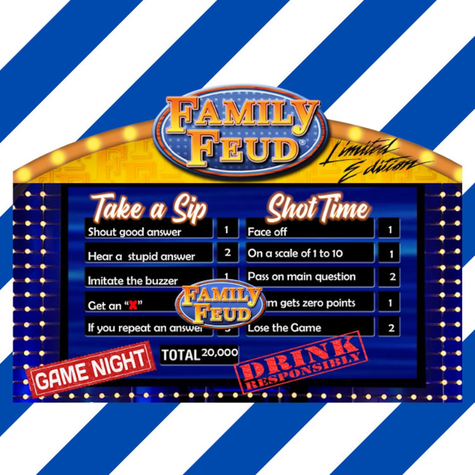 Drunken Family Feud Digital File Only Etsy