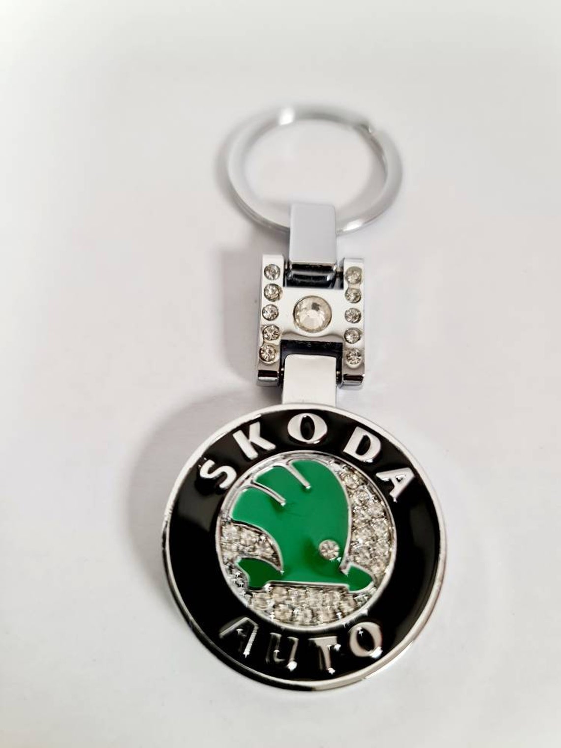 Skoda car keyring key fob chrome 3d key chain car logo on both Etsy