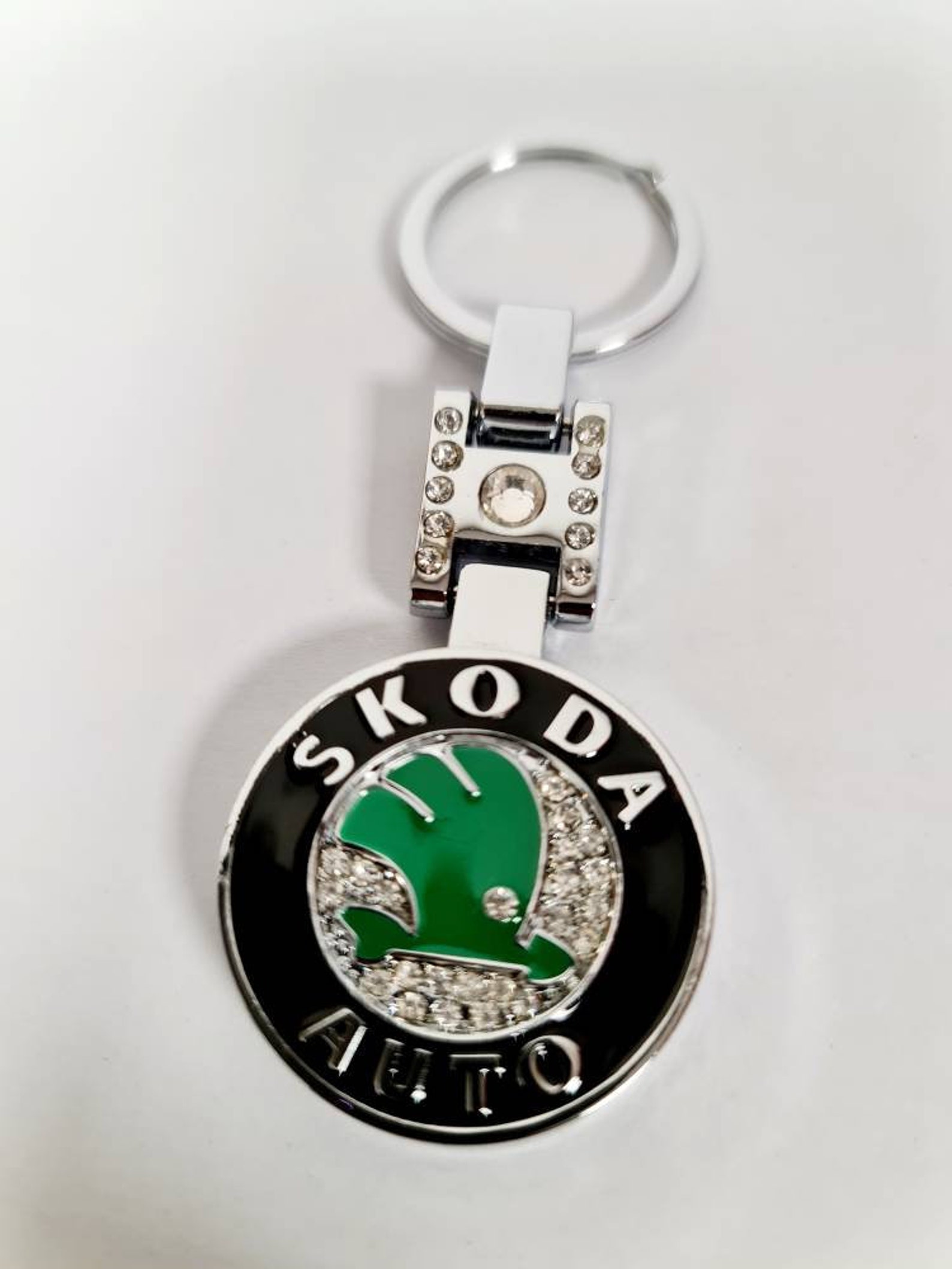 Skoda car keyring key fob chrome 3d key chain car logo on both Etsy