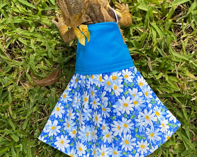 Blue Sunflower Bearded Dragon Dress MADE IN AMERICA