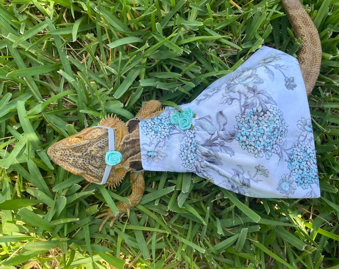 Blue Flower Bearded Dragon Dress MADE IN AMERICA