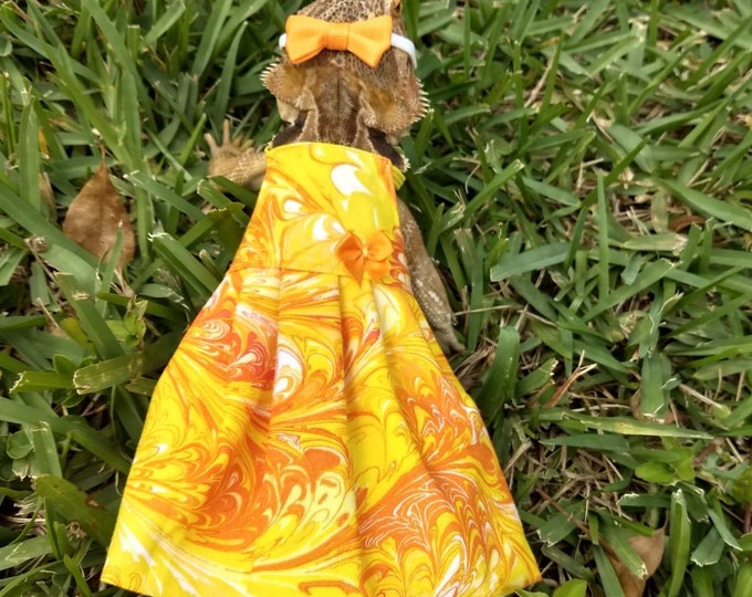 Yellow Paint Swirl Bearded Dragon Dress MADE IN AMERICA