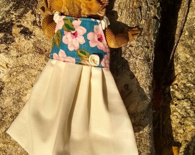 Blue Flower Bearded Dragon Dress MADE IN AMERICA