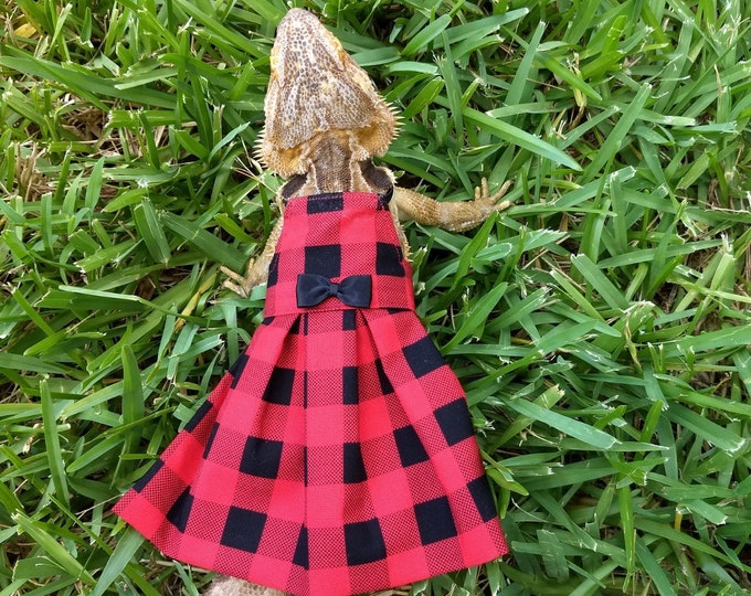 Red Plaid Bearded Dragon Dress MADE IN AMERICA