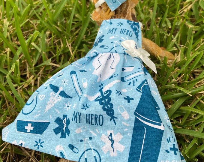 Nurse First Responder Themed Bearded Dragon Dress MADE IN AMERICA