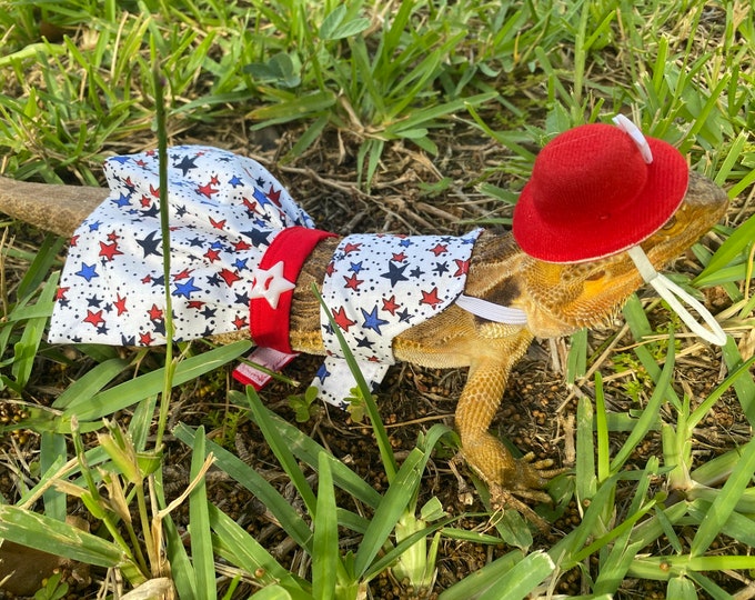 Fourth of July Bearded Dragon Crop Top Set MADE IN AMERICA