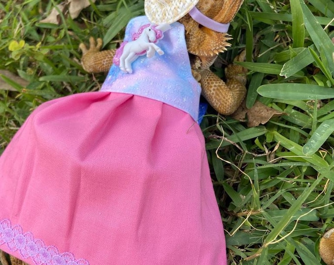 Pink Unicorn Bearded Dragon Dress MADE IN AMERICA