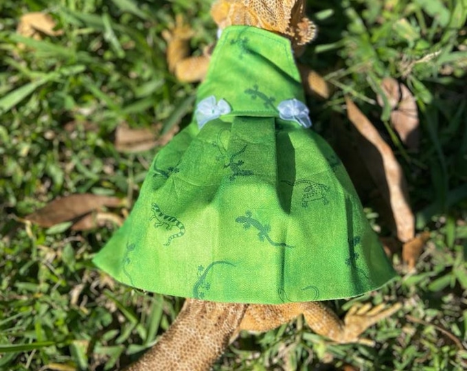 Green Lizard Bearded Dragon Dress MADE IN AMERICA