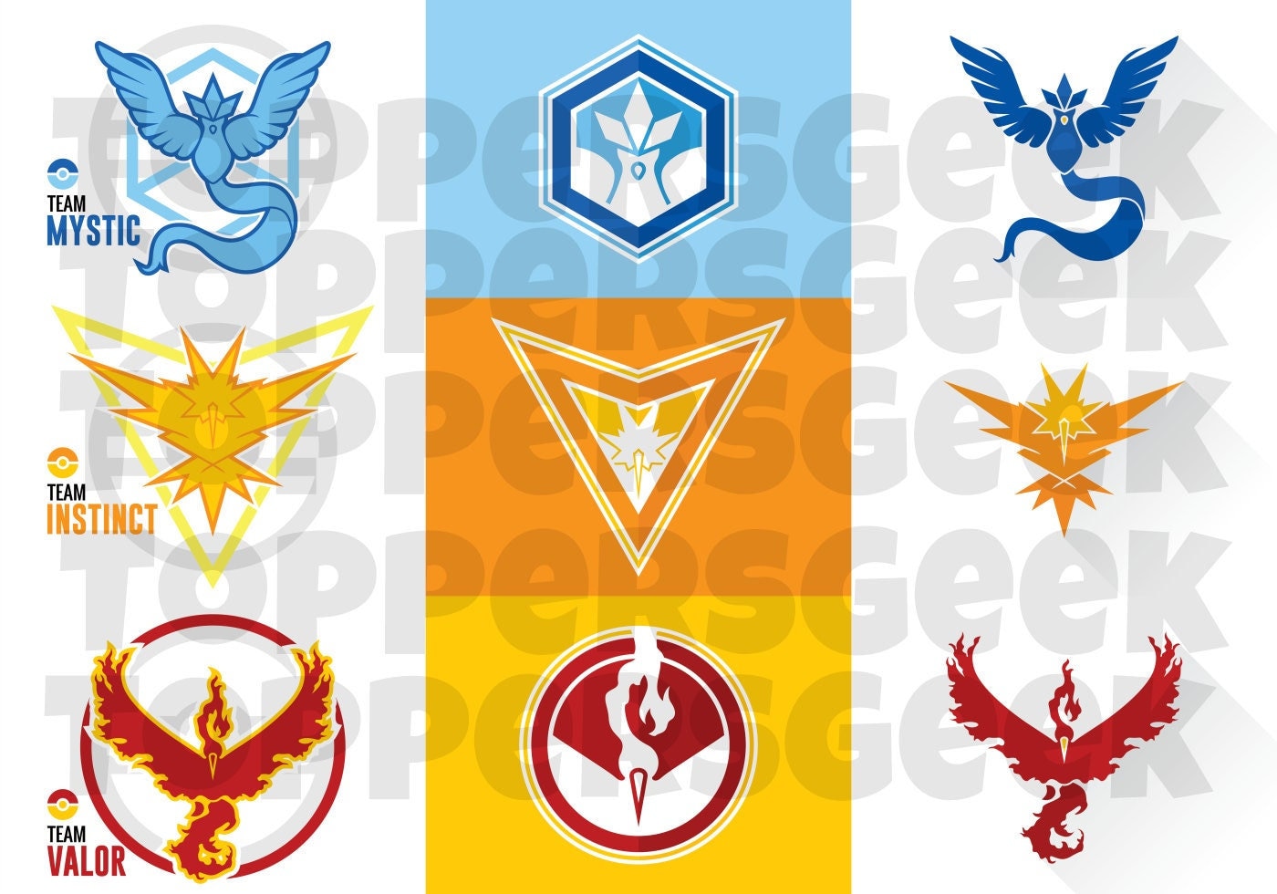 Get Your Pokemon Go Team Logo Bundle Now - Mystic, Valor, and Instinct  Included! Digital Download with SVG, IA, EPS, and png Files, image size:1400x980