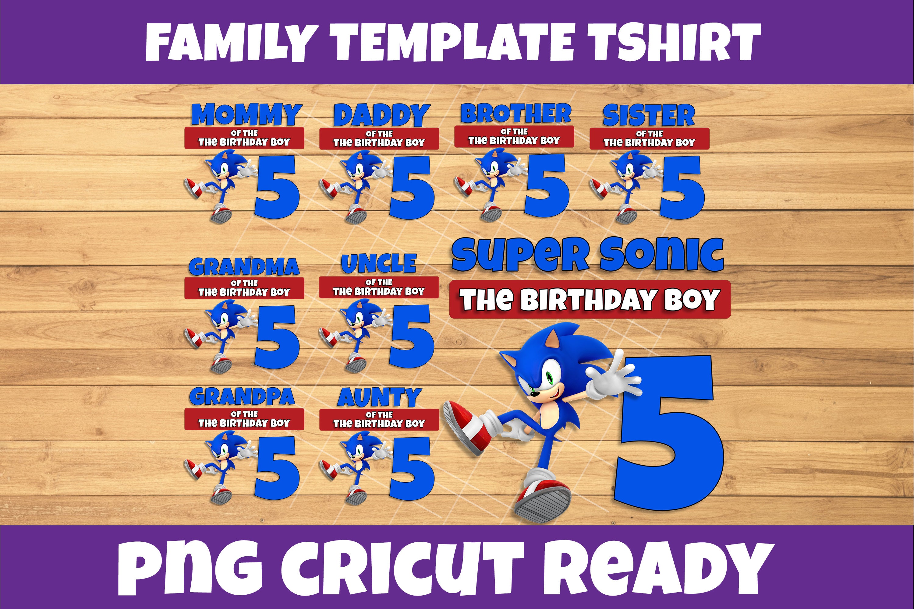 Sonic Birthday Family PNG, JPG