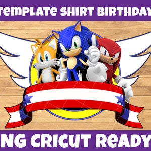 Sonic Hedgehog Family Birthday Shirt Set - Modèle PNG numérique pour Cricut - Designs assortis pour la sublimation - Téléchargement numérique instantané