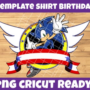 Sonic Iron On Transfer - 8.5x11 inch High-Resolution Digital File for Cricut - PNG Format