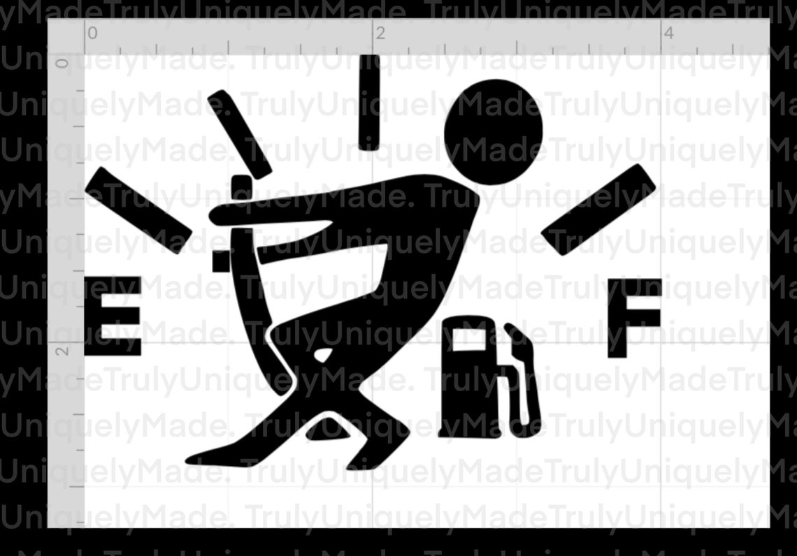 Funny Fuel Gas Gauge Empty Decal Gas Lid Cover DecalGas Etsy