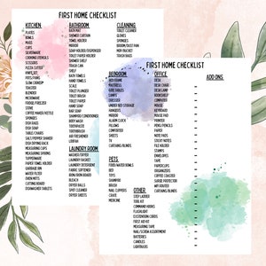 House Checklist, Printable Checklist, New home, Letter Size, Printable, First Apartment Checklist, New Apartment, Moving Out Checklist