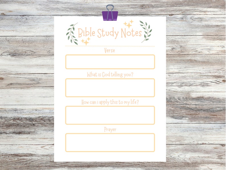 Bible Study Notesprintableinstant Download Etsy