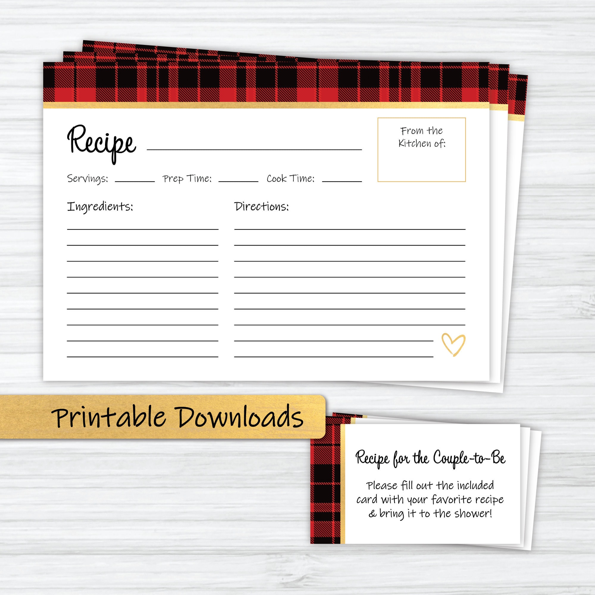 Recipe Card for the Bride-to-Be Printable Bridal Shower | Etsy