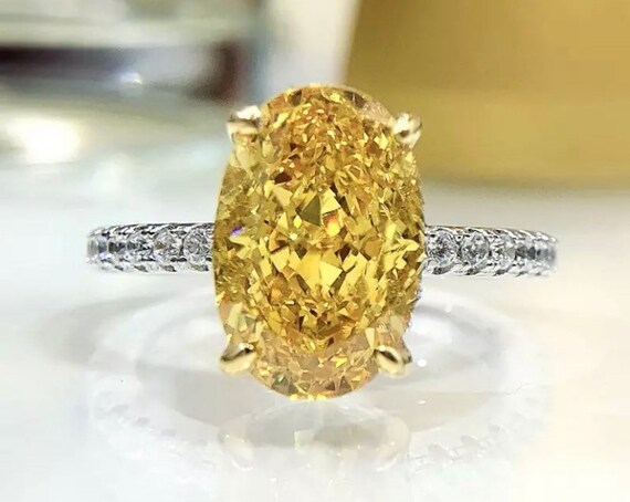 Etsy yellow diamond ring deals