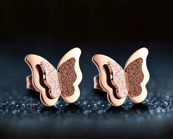 Sparkly butterfly earrings deals