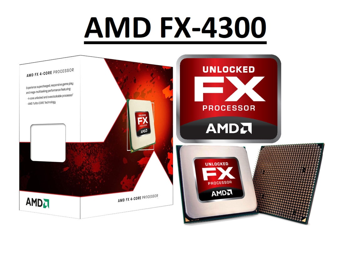 AMD FX 4300 Black Edition vishera 4 Core, AM3, Clock 3.8 4.0 Ghz ...
