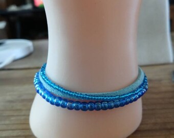 Beaded suede bracelet