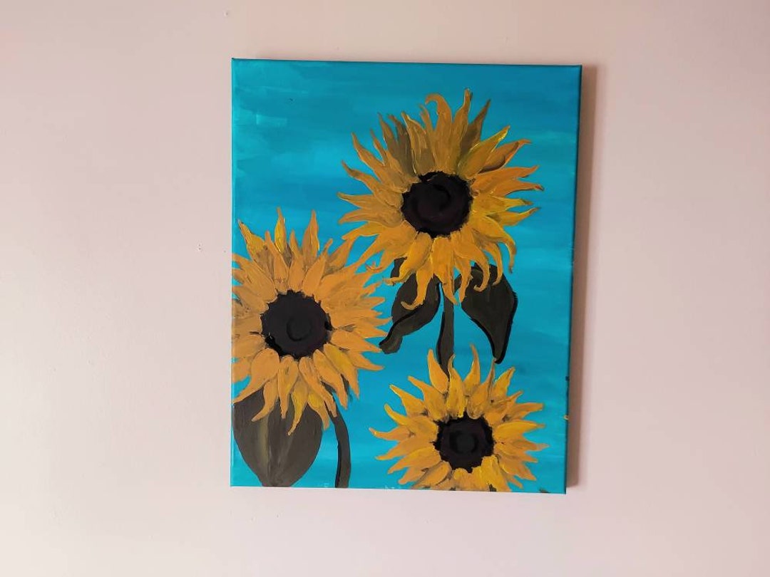 Large Sunflower Painting Big Living Room Wall Art Sunflower Etsy