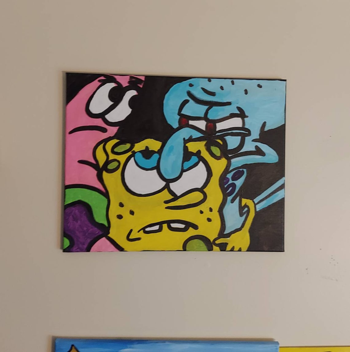 Spongebob Canvas Painting Gifts for Kids Spongebob Scene | Etsy