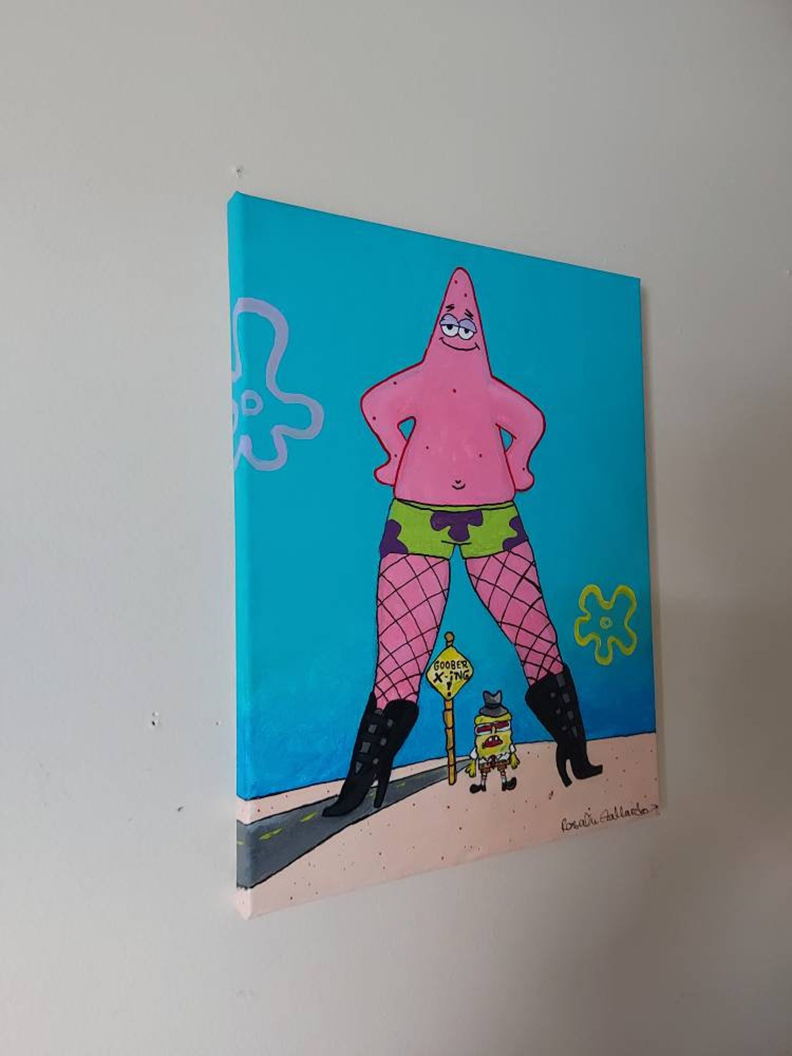 Patrick Star Fishnets Meme Canvas Painting Spongebob Etsy Finland Patrick star fishnets meme canvas painting spongebob etsy finland