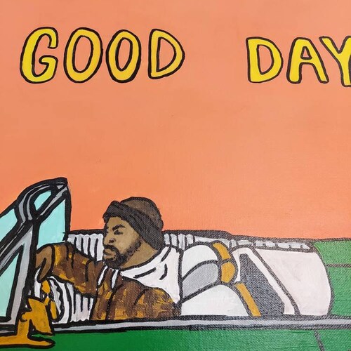 Ice Cube Canvas Painting, Today Was A Good shops Day, Large Canvas Painting, Original Artwork, Rapper Ice Cube Art, The Predator Album, Music Art.
