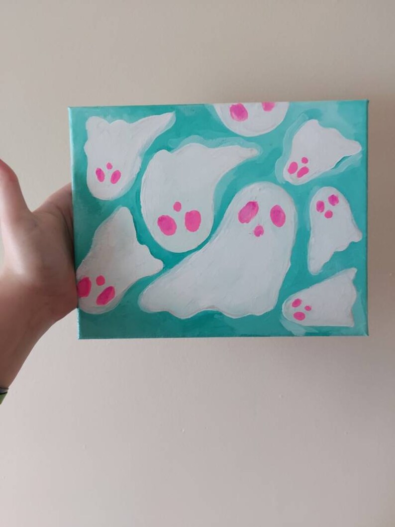 Halloween Wall Art Spooky Canvas Painting Halloween Etsy