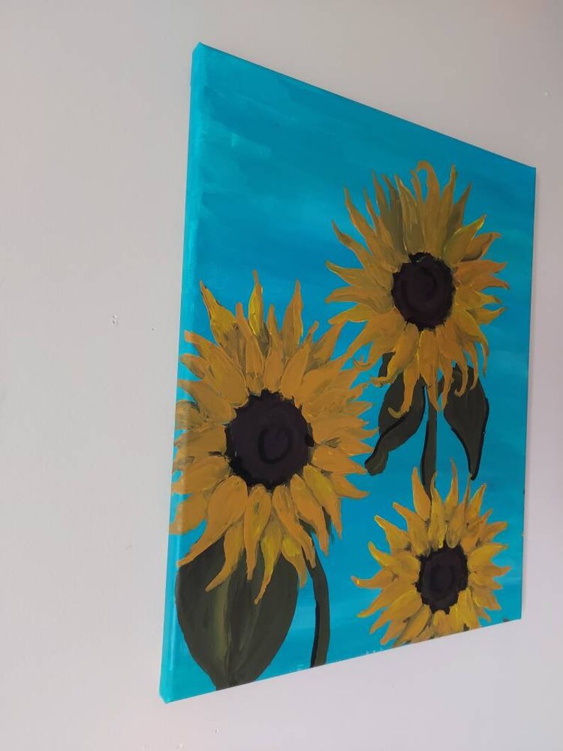 Large Sunflower Painting Big Living Room Wall Art Sunflower Etsy