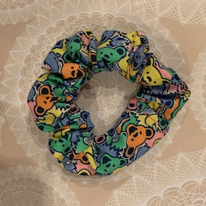 Grateful Dead Bears Hair Scunchie Accessory, Deadhead Scrunchie, Dancing Bears
