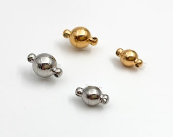 Stainless Steel Ball Magnet Clasp: Necklace and Bracelet Connectors (6mm 8mm 10mm)