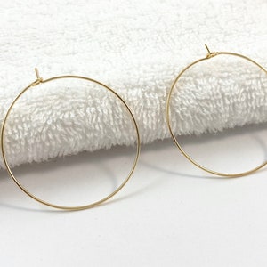 Stainless Steel Earring Hoops: Gold Plated Brass, Jewelry Supplies (25mm 35mm) gold plated brass