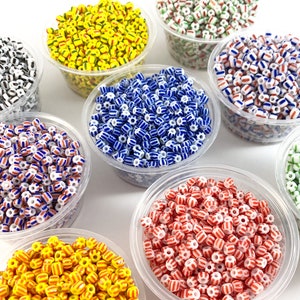 Seed beads for earrings and necklaces, 4mm striped glass beads, opaque beads for crafting making, jewelry supplies