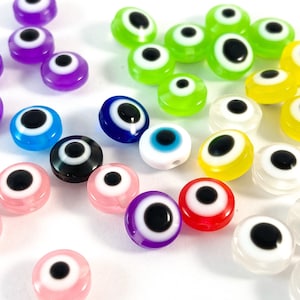 8mm Acrylic Evil Eye Beads: Turkish Greek Jewelry Supplies