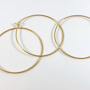 Stainless Steel Earring Hoops: Gold Plated Brass, Jewelry Supplies (25mm 35mm) gold plated steel