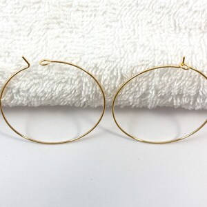 Stainless Steel Earring Hoops: Gold Plated Brass, Jewelry Supplies (25mm 35mm) immagine 8