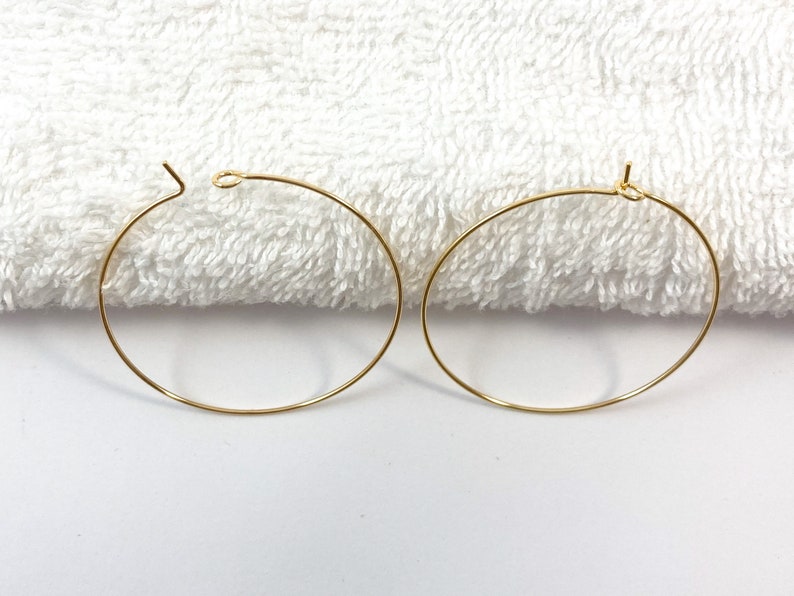 Stainless Steel Earring Hoops: Gold Plated Brass, Jewelry Supplies (25mm 35mm) immagine 8