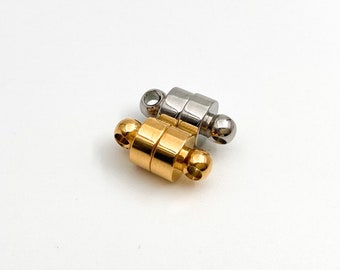 6mm Stainless Steel Magnetic Clasps Closure: Necklace Bracelet Connectors
