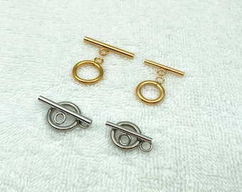 12mm 14mm Toggles, PVD Stainless Steel OT Clasps, Necklace and Bracelet Connectors, Jewelry Supplies